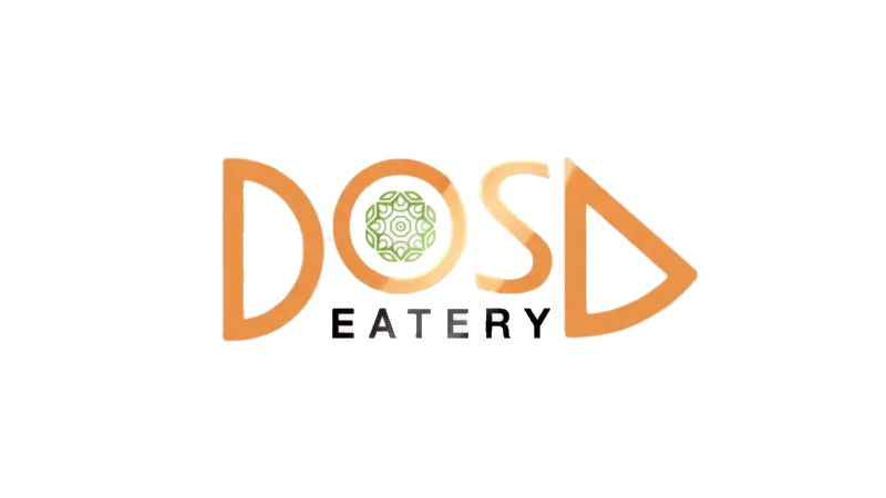 Dosa Eatery: a cone dosa lifts off the tawa and becomes the A in the Dosa Eatery logo